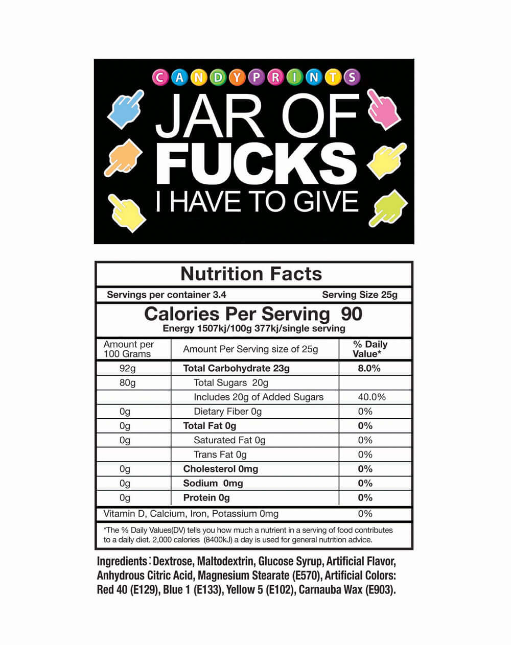 Jar of Fucks I Have to Give – 2lb Tart Candy-1