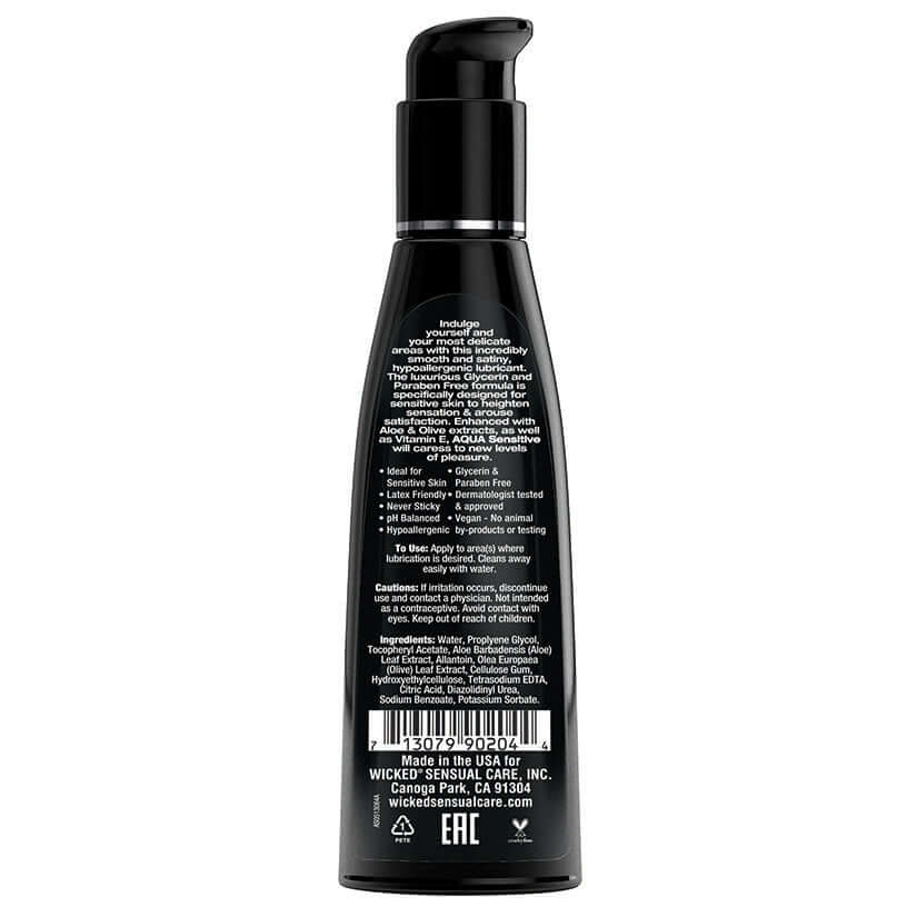 Aqua Sensitive Water-Based Lubricant - 4 Oz.