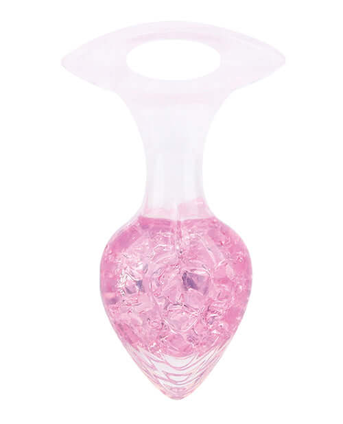 Luxe Prism Large Glass Plug Light Pink showcasing elegant design and handcrafted crystal gem detail.
