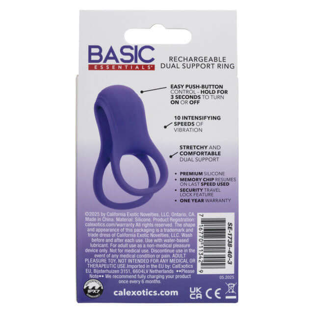 Basic Essential Rechargeable Dual Support Ring - Purple-0