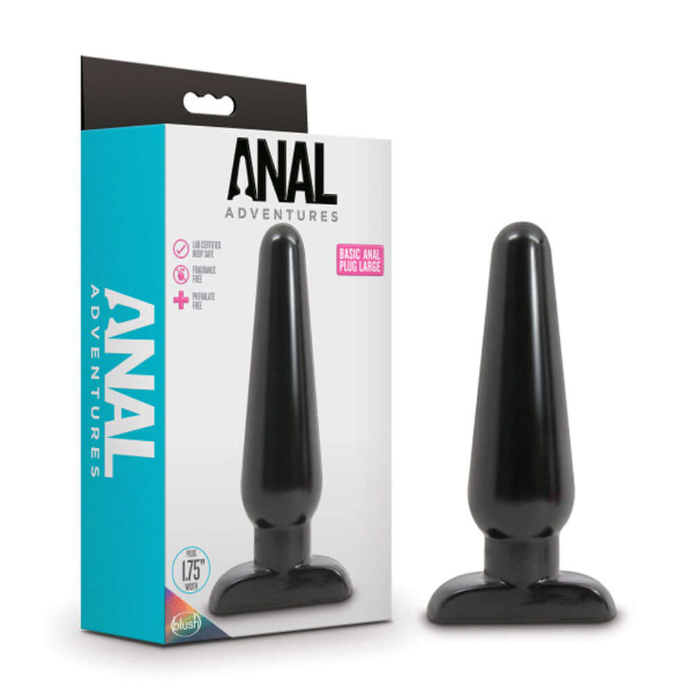 Anal Adventures - Basic Anal Plug - Large - Black-3