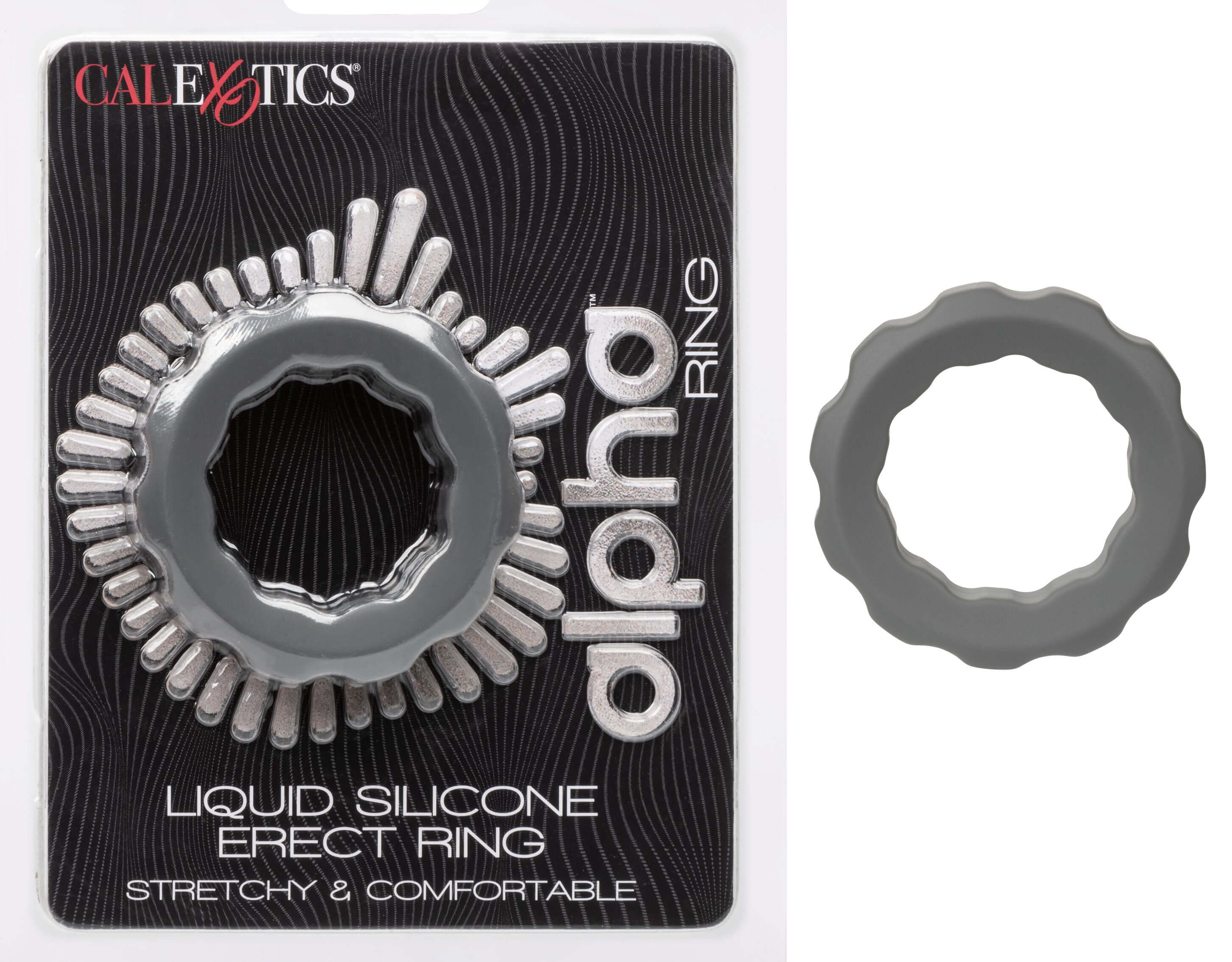 Alpha Liquid Silicone Erect Ring - Gray-2