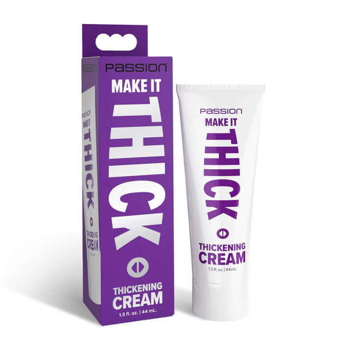 Make It Thick Thickening Cream 1.5 Oz packaging and tube, promoting a fuller, thicker look.