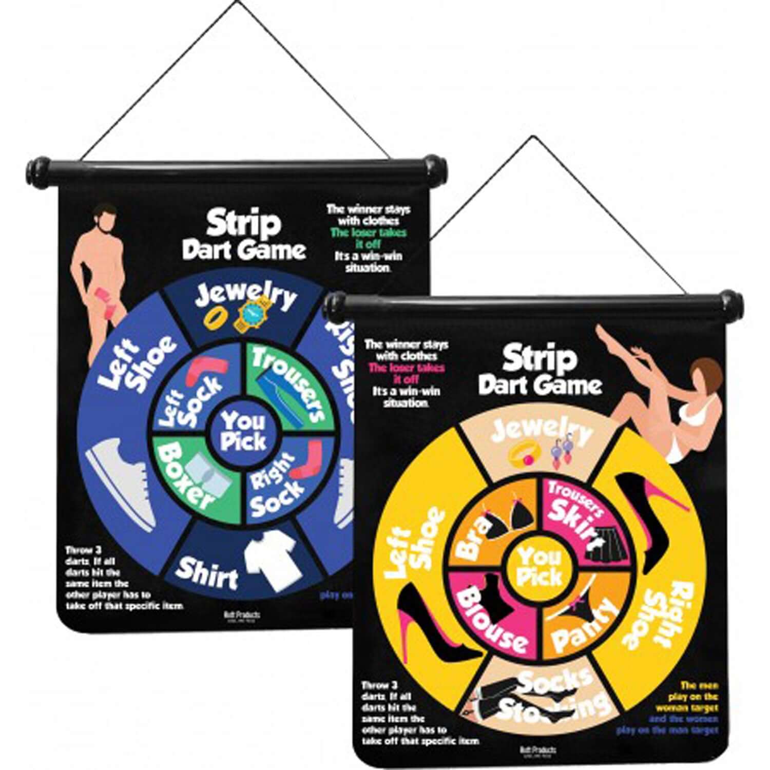 "Strip Darts Game for Men and Women with colorful targets and playful design"