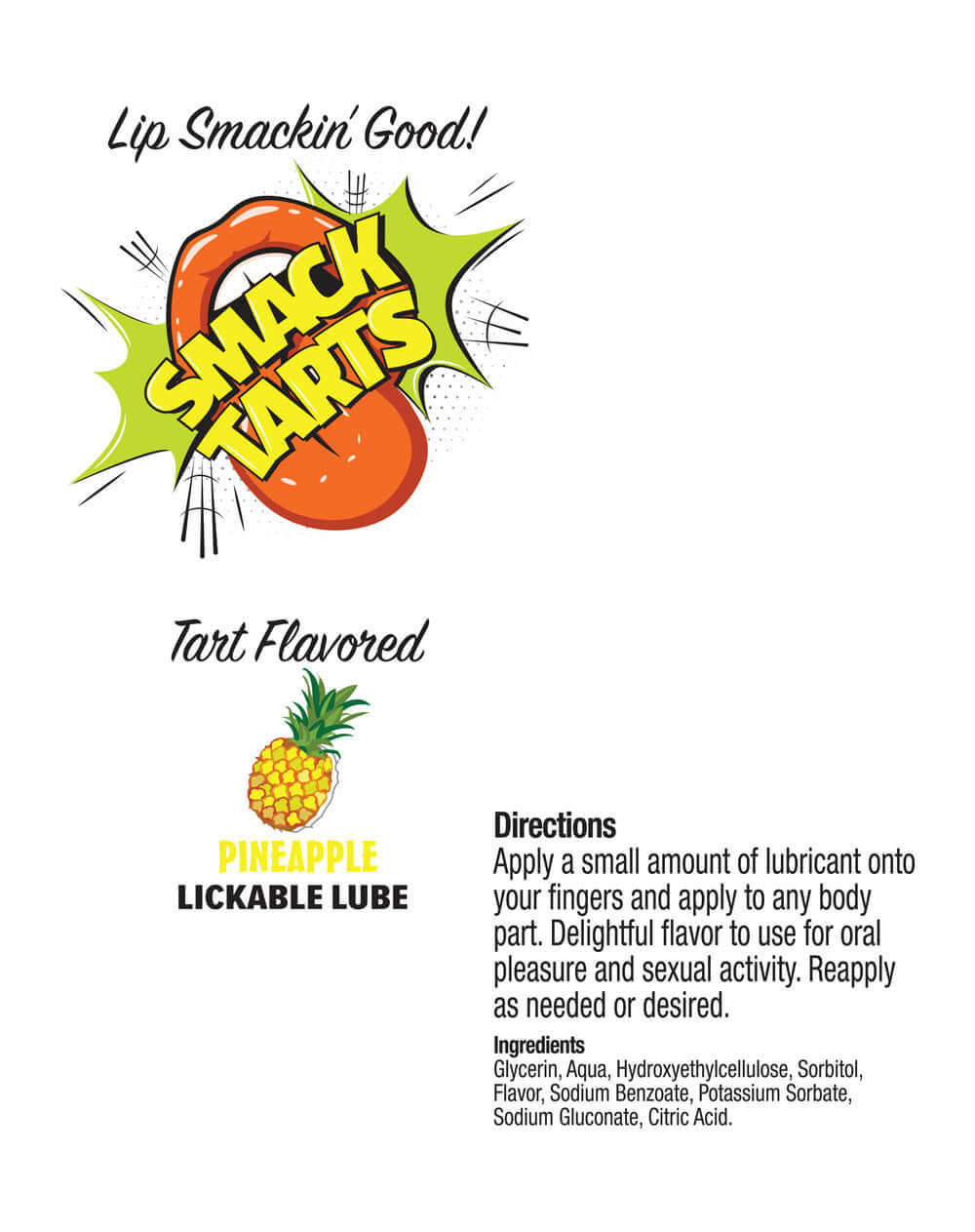Smack Tarts 2oz Lickable Flavored Lubricant - Pineapple-1