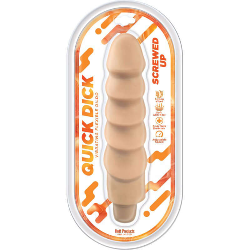 Screwed Up Quick Dick - Vibrating Flex Dildo - 8 Inch-0