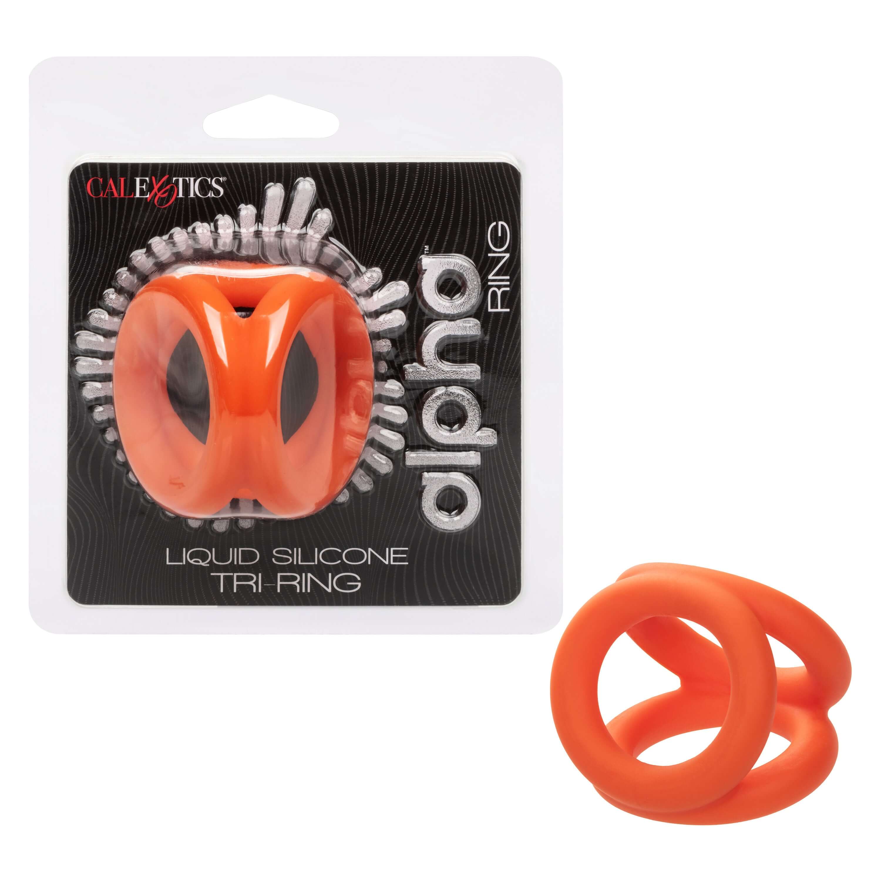 Alpha Liquid Silicone Tri-Ring - Orange Orange-3
