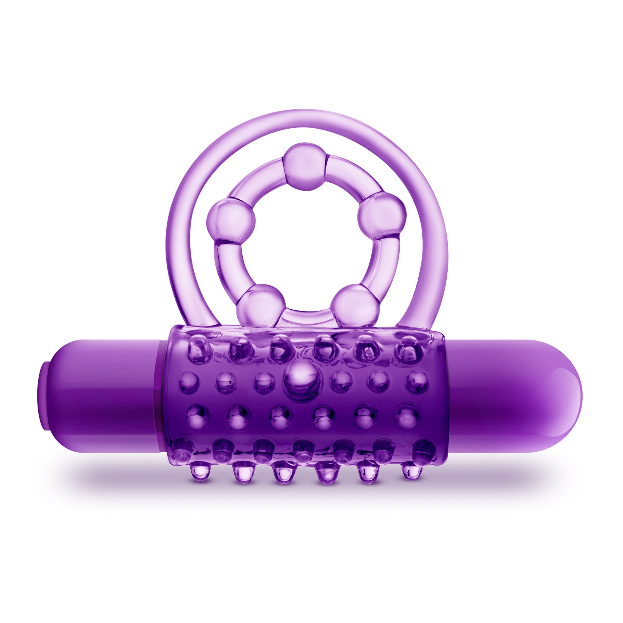 Play With Me - the Player - Vibrating Double Strap Ring - Purple-0