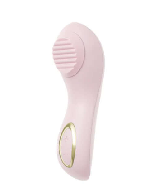 Delice Dahlia Stimulating Personal Massager Pink features a sleek design with textured surface for enhanced stimulation.