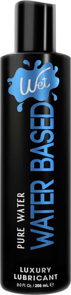 Wet Original Water Based Lubricant 9 Oz bottle featuring a sleek design and clear labeling for optimal use.
