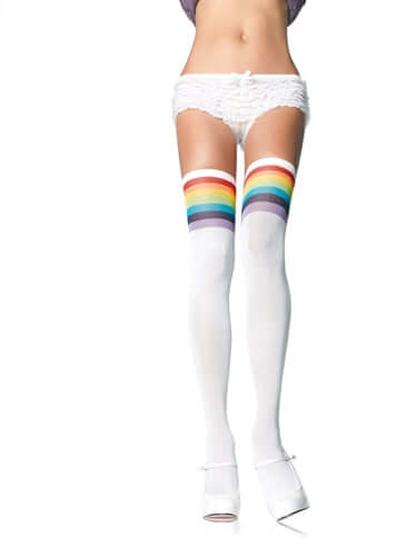 Over the Rainbow Opaque Thigh Highs - One Size-0