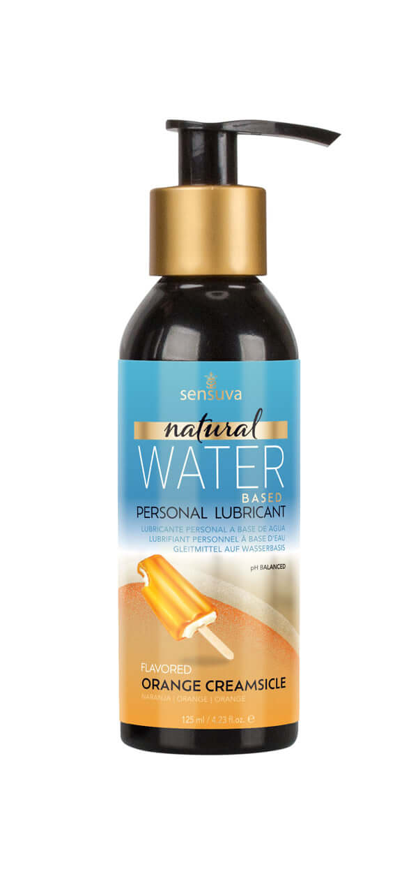 Natural Water-Based Personal Lubricant - Orange Creamsicle 4 Fl. Oz. (125ml) Bottle-0
