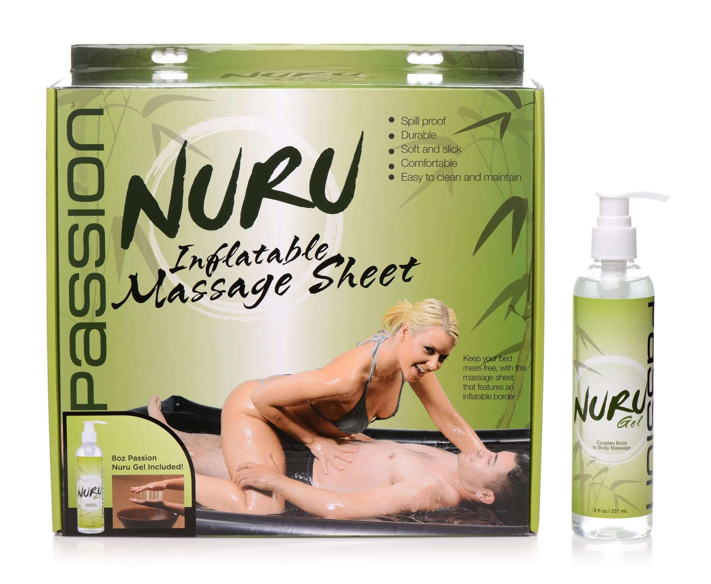 Nuru Inflatable Massage Sheet Deluxe Kit with nuru gel for optimal relaxation and spa experiences.