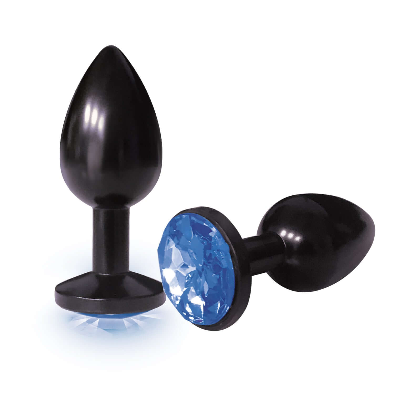 The 9's the Silver Starter Anodized Bejeweled Stainless Steel Plug - Cobalt-0