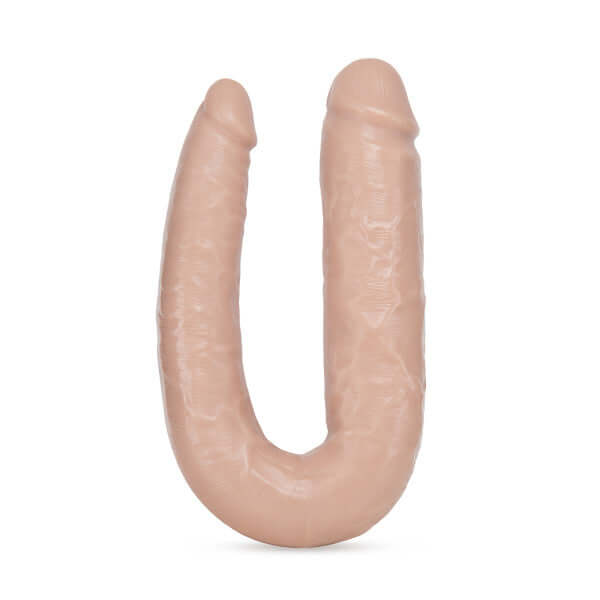 Dr Skin Dr Double Dildo Vanilla, U-shaped double-ended dildo designed for versatile pleasure and customizable stimulation.