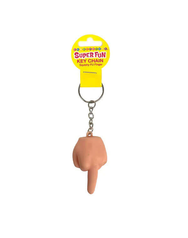 Super Fun Key Chain Squishy Fu Finger 6 Pack keychain with playful finger design for humor and novelty.