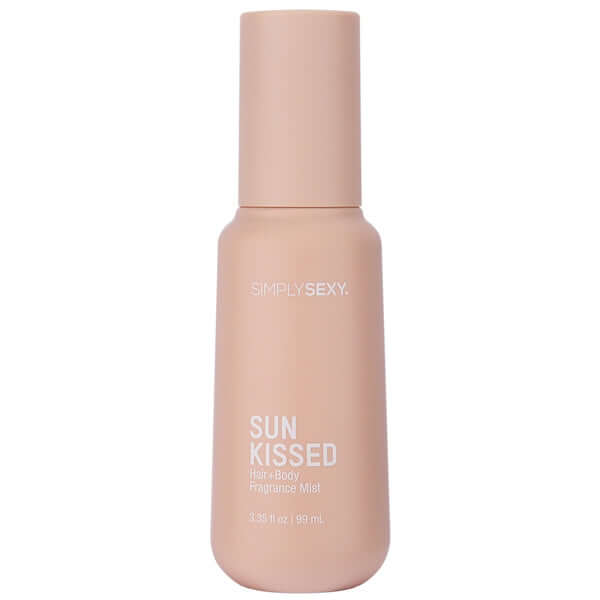 Simply Sexy Pheromone Hair & Body Mist Sun Kissed 3.35 Oz in a lightweight spray bottle.