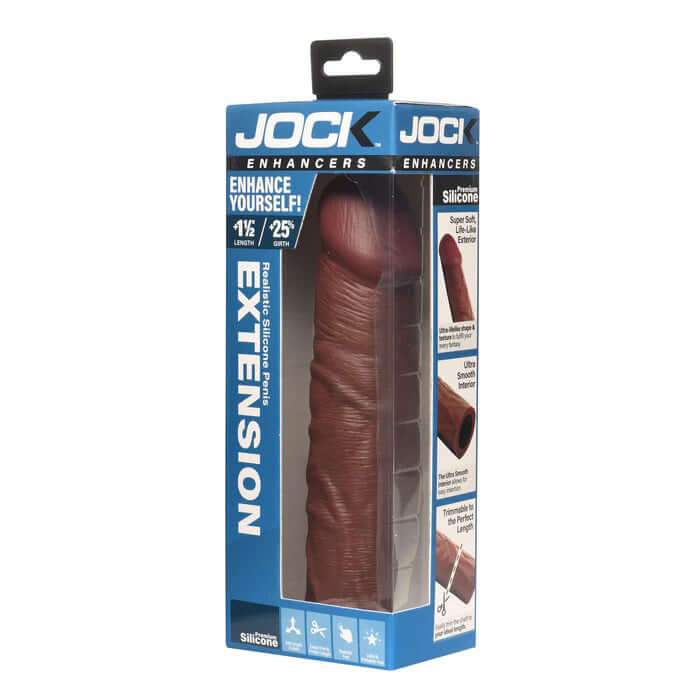 Jock 1.5" Silicone Penis Extension Sleeve - Dark-4