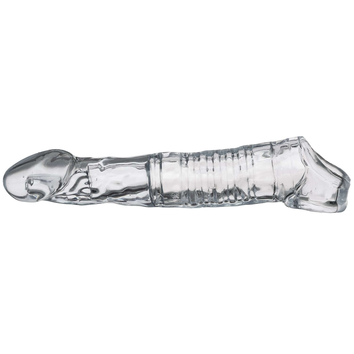 Clear 7.25 inch Extend XL Penis Sleeve by Cloud 9 Novelties, body-safe TPE material, designed to add girth and length.