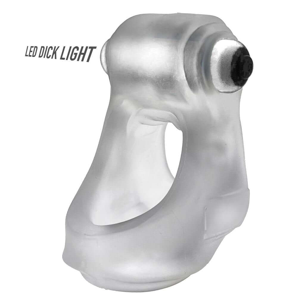 Clear Oxballs Glowsling Cocksling with LED Light - Rubber-Silicone Mix