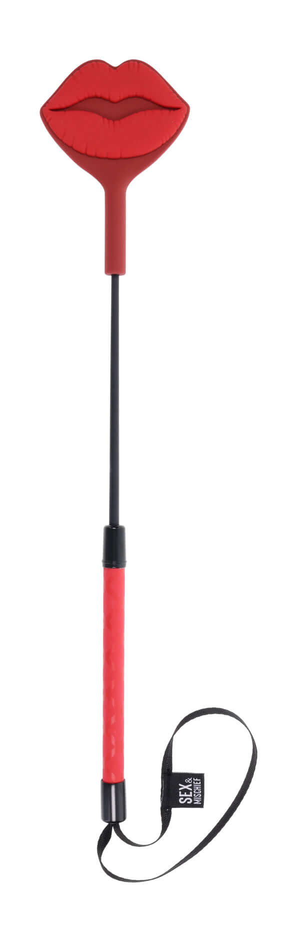 Ex's and Oh's Kiss Crop featuring a silicone lip-shaped tip for playful and seductive experiences.