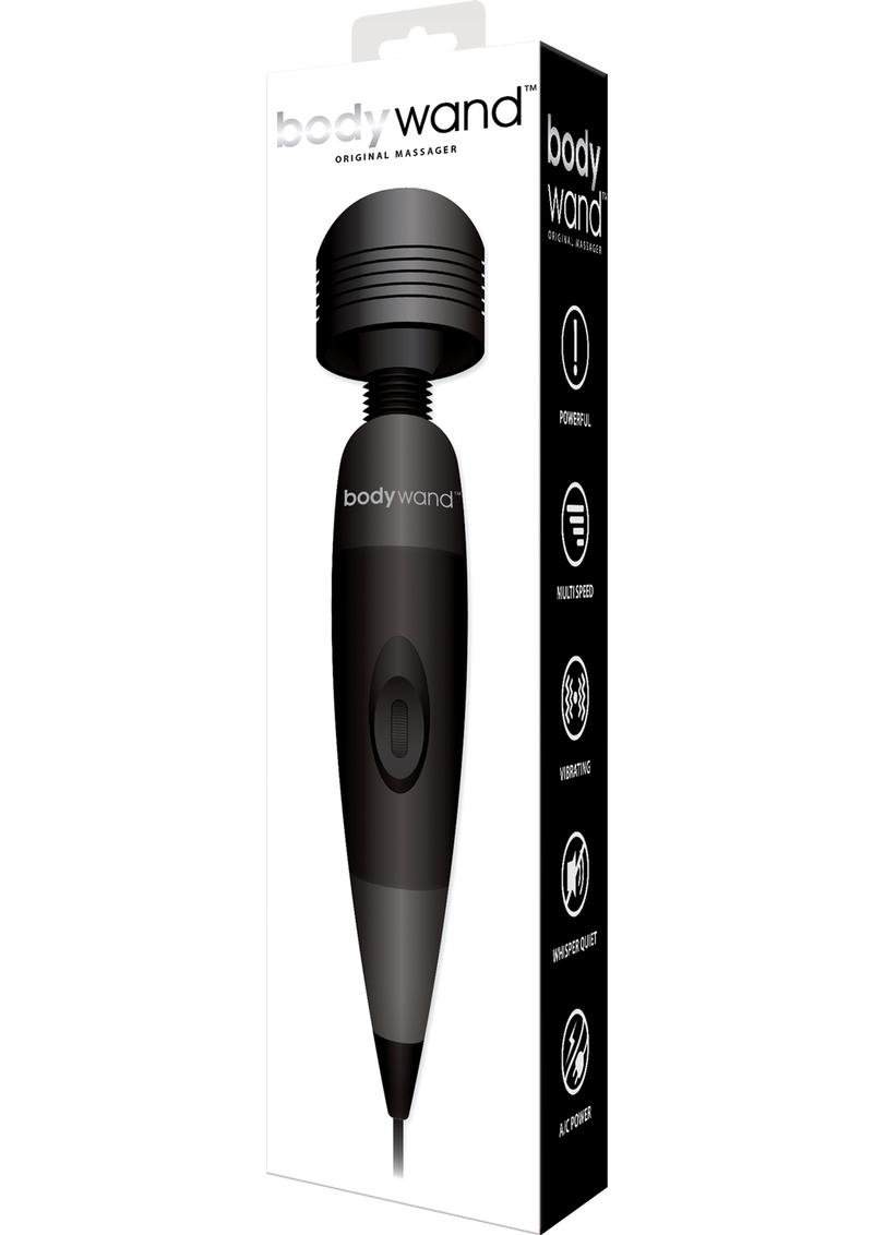 Bodywand Original Wand Massager Black in packaging, featuring sleek design and powerful performance.