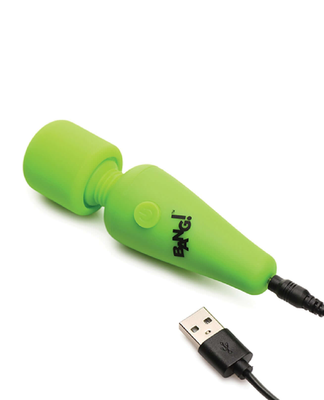 Glow in the Dark Green Mini Wand with USB Cable, 10 Vibration Patterns, Premium Silicone, Splashproof, USB Rechargeable