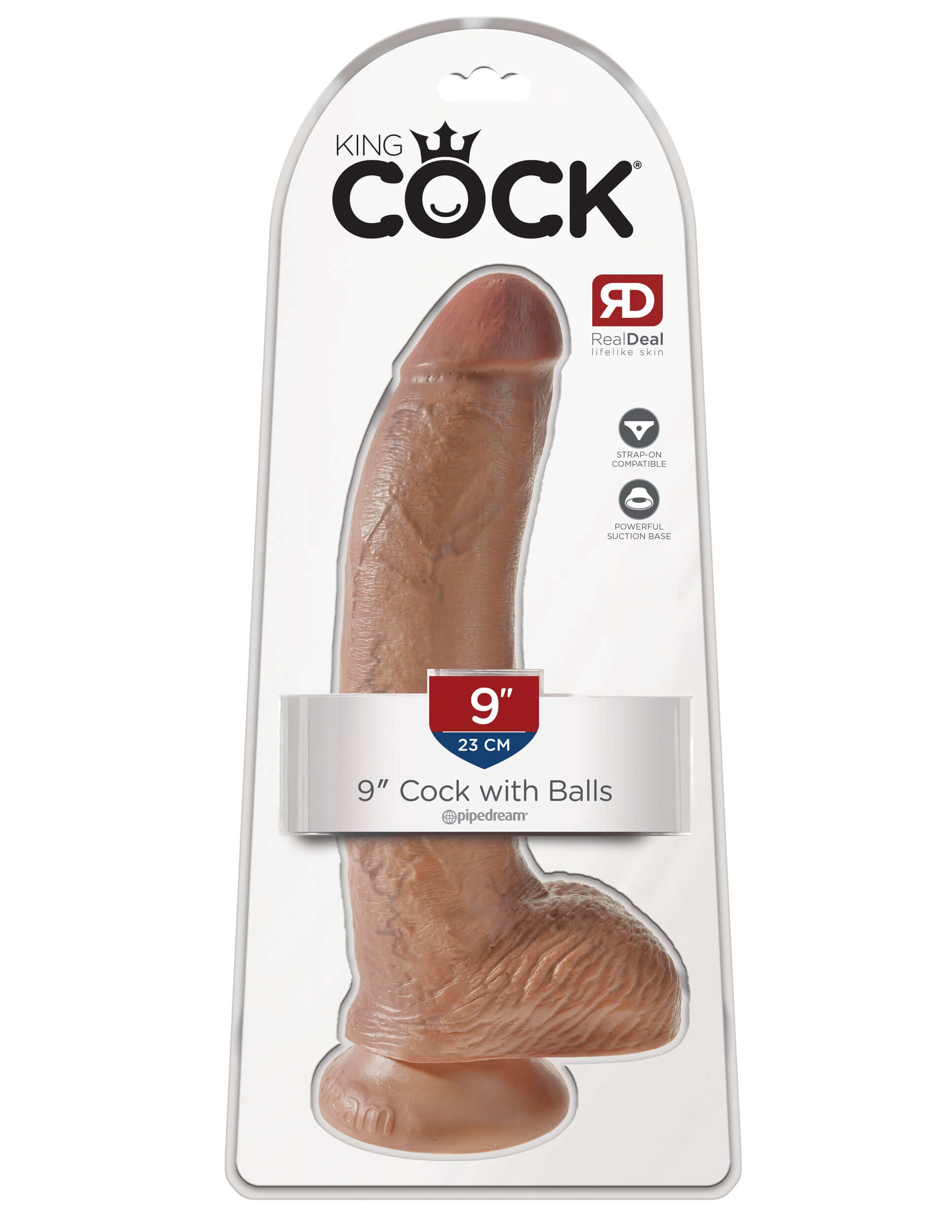 King Cock 9 Inch Cock With Balls - Tan-3