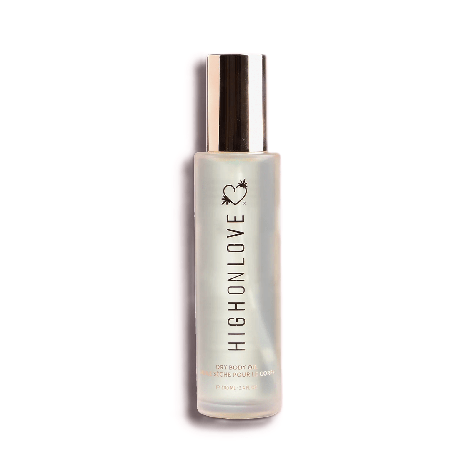 Highonlove Cashmere Pear Dry Body Oil 3.4 Oz in a stylish bottle, designed for skin hydration and nourishment.