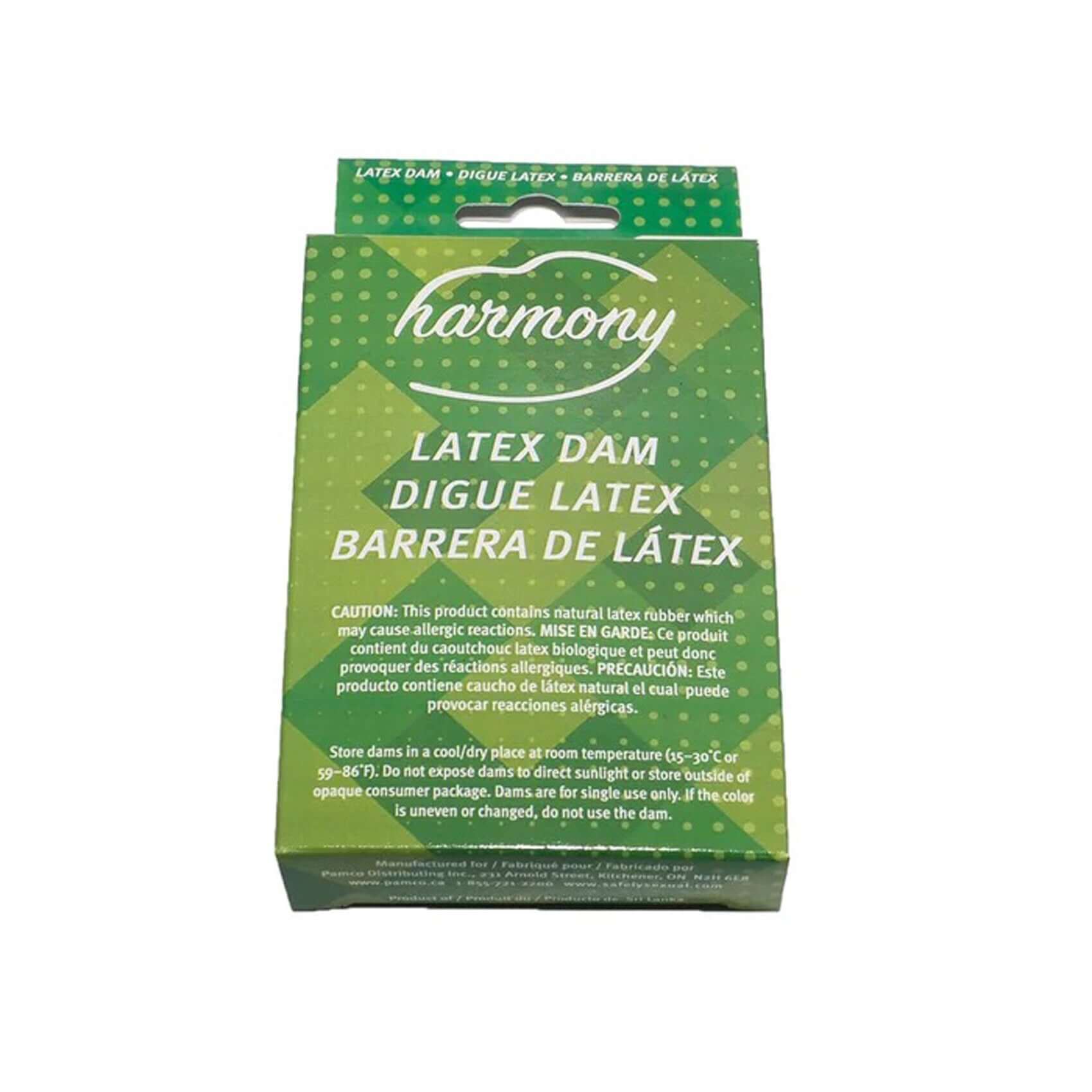 Harmony Latex Dam 6 Count - Natural Color Lightly Scented Pack for Safe Oral Sex and STI Prevention