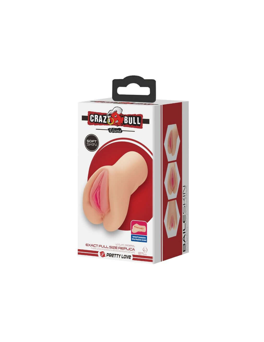 Crazy Bull Eliana Vagina Shaped Masturbator in packaging with realistic details and soft material for lifelike sensations