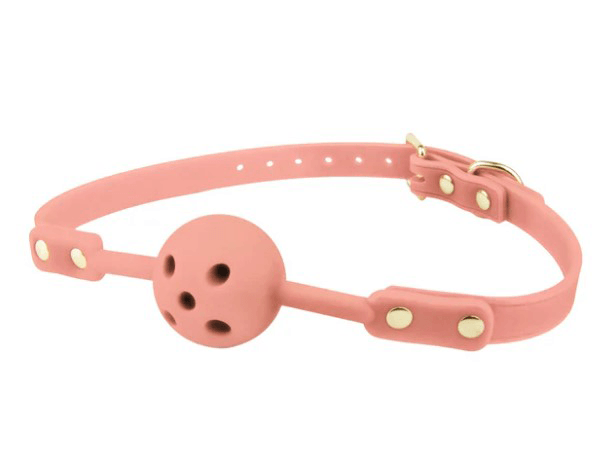 Temptasia Ardor Ball Gag Pink with adjustable silicone strap, designed for comfort and durability.