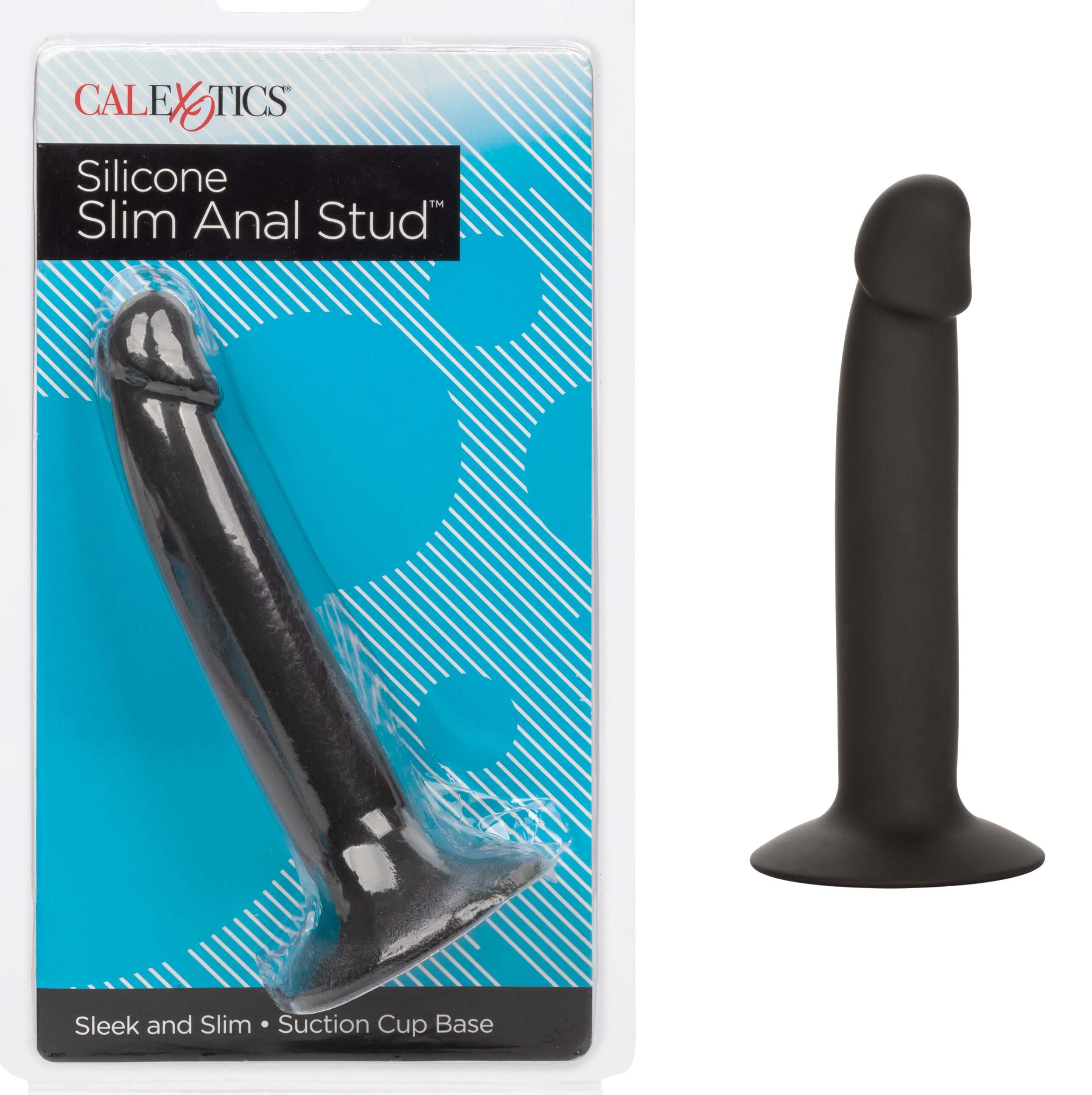 Silicone Slim Anal Stud - Black-7