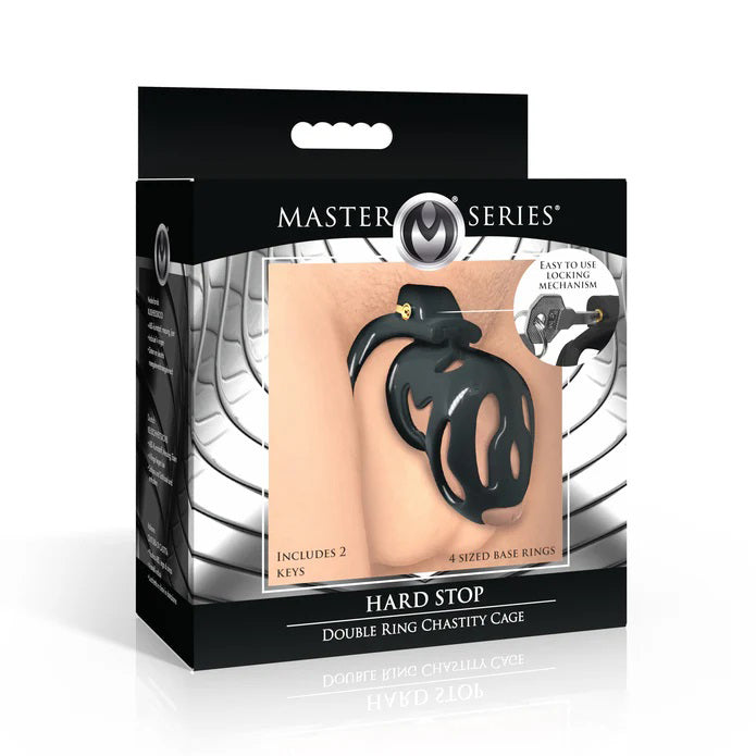 Hard Stop Double Ring Chastity Cage-0