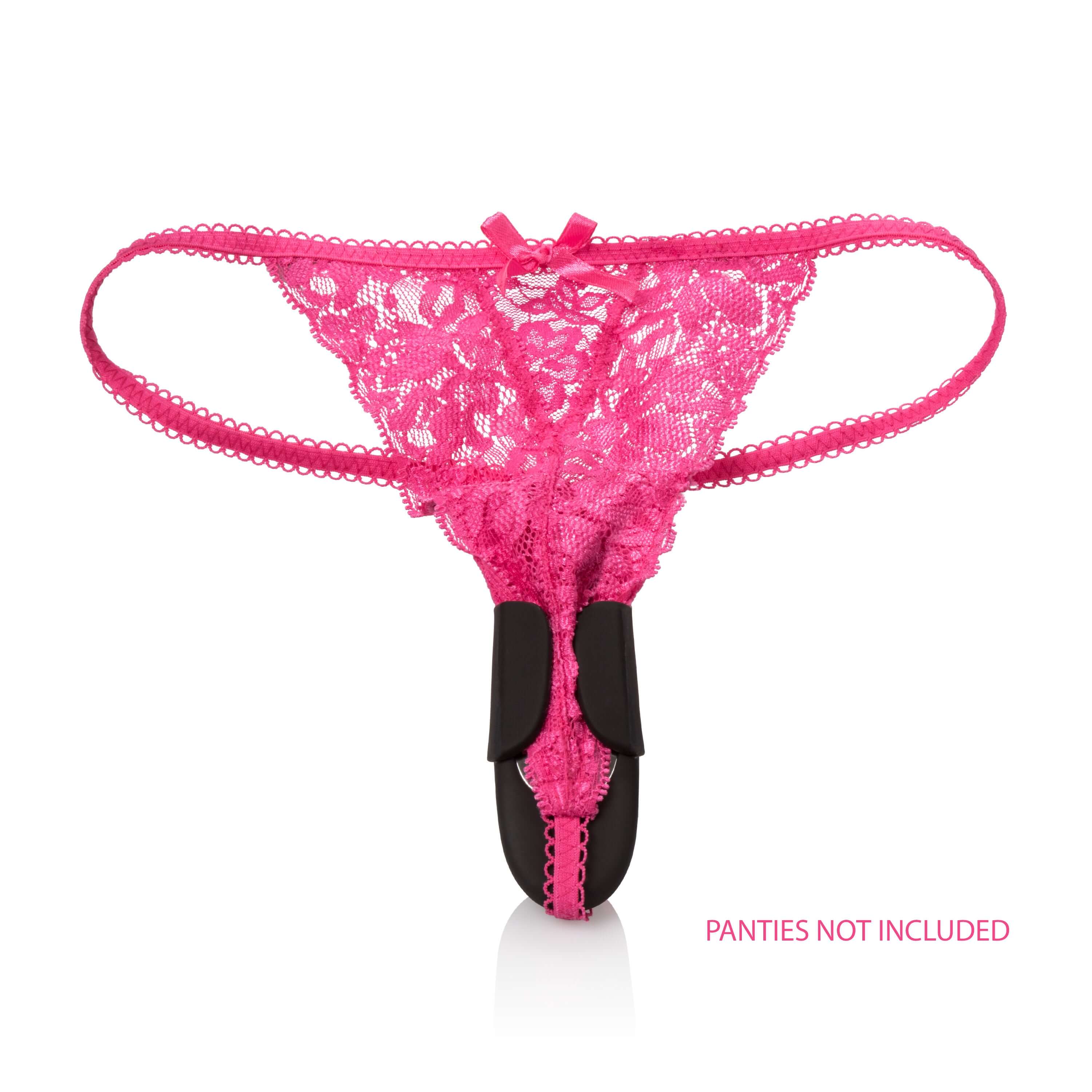 Lock-N-Play Remote Panty Teaser in pink lace design for discreet pleasure and playful control, panties not included.
