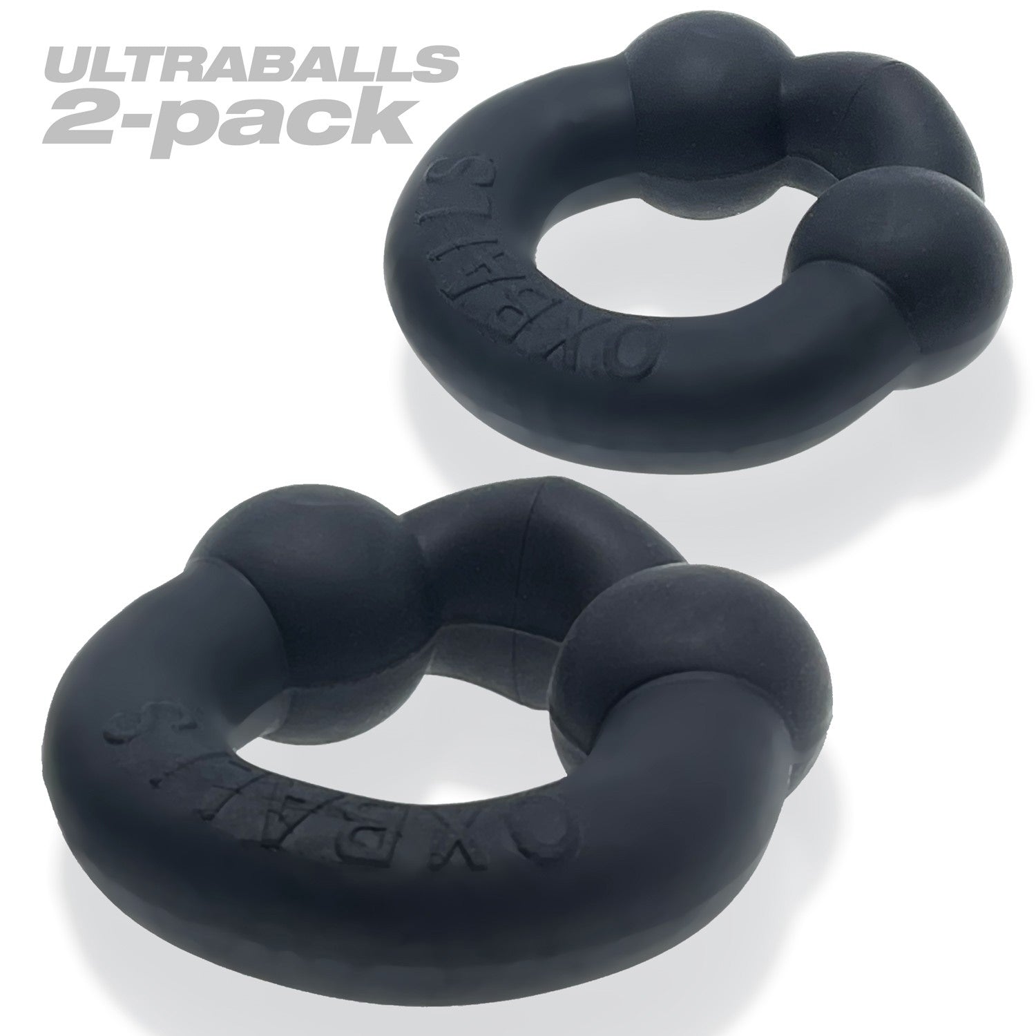 Ultraballs 2- Piece Cockring Set - Night Black-0