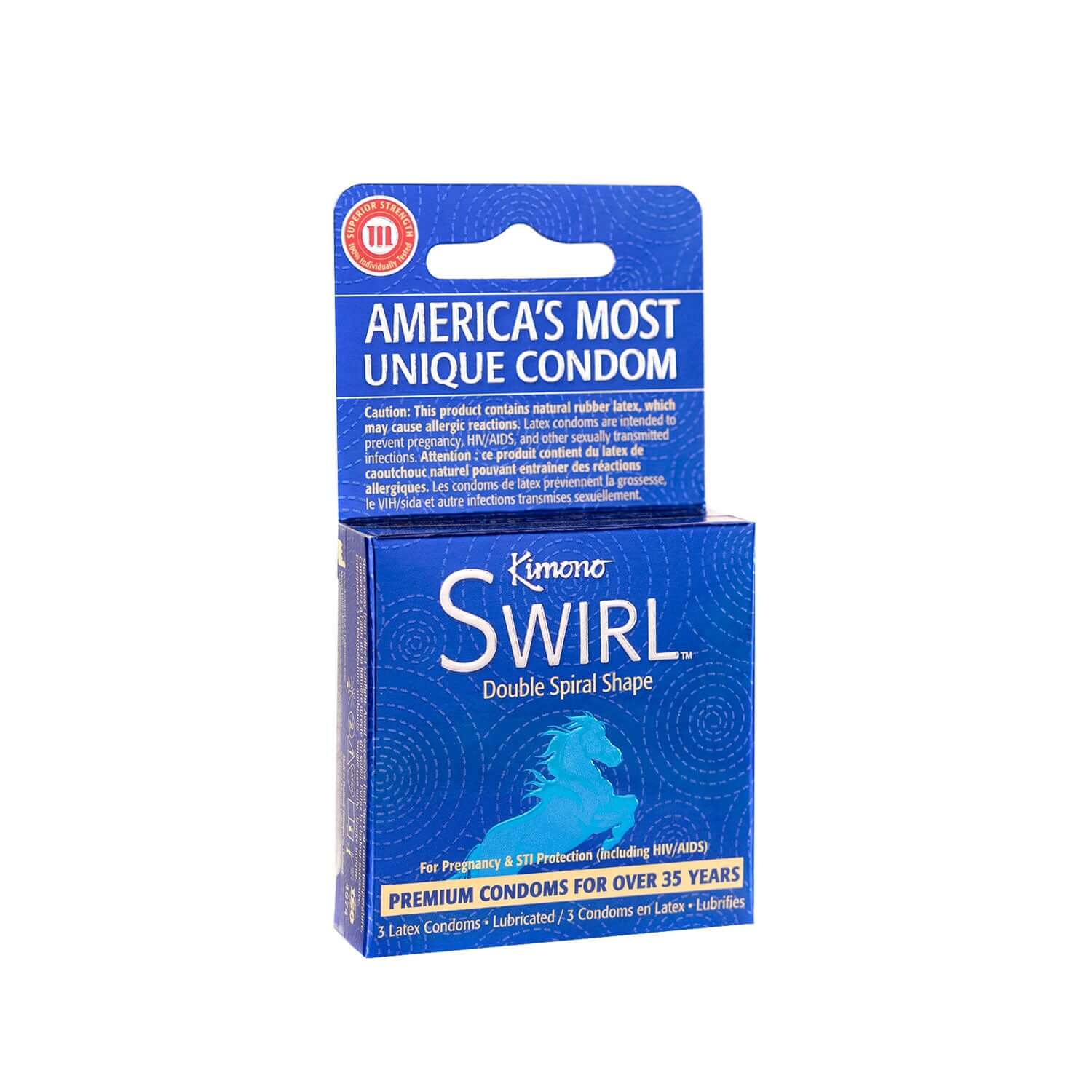 Kimono Swirl Double Spiral Shape Condoms Package with Unique Design for Enhanced Pleasure and Premium Protection