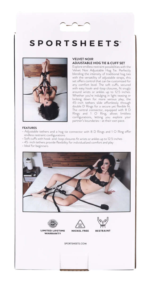 Velvet Noir Adjustable Hog Tie and Cuff Set-1