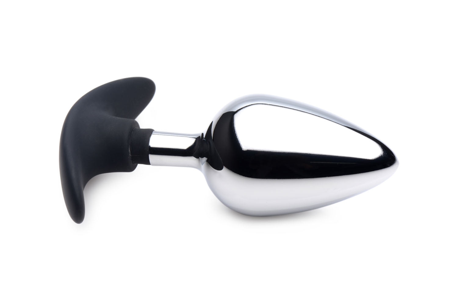 Dark Invader Metal and Silicone Anal Plug Large, designed for luxurious anal play with a smooth ergonomic shape.