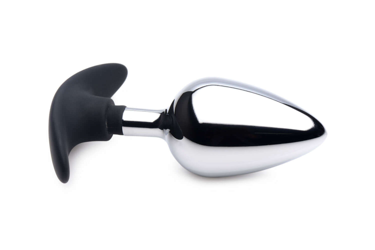Dark Invader Metal and Silicone Anal Plug Large, designed for luxurious anal play with a smooth ergonomic shape.