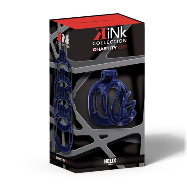 Kink Chastity Helix Cock Cage Small Dark Blue