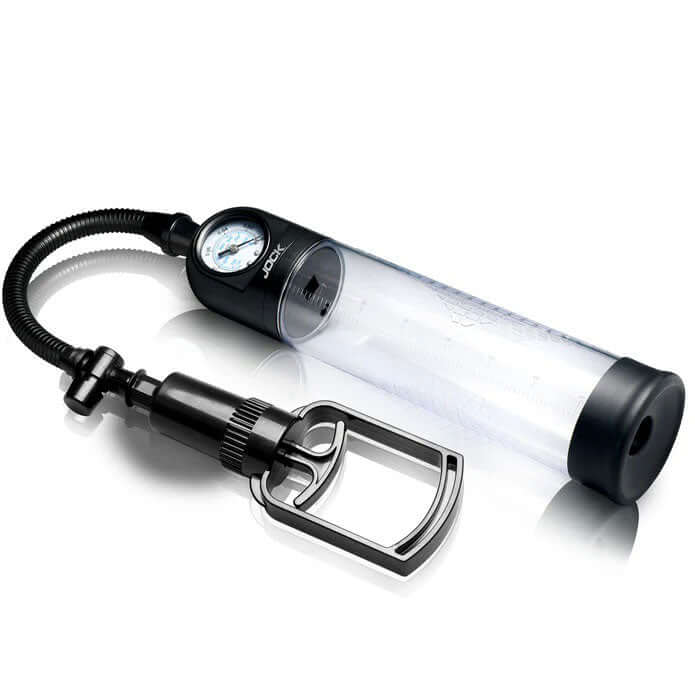 Pump Up Gauge Penis Pump With Pull Rod - Clear-1