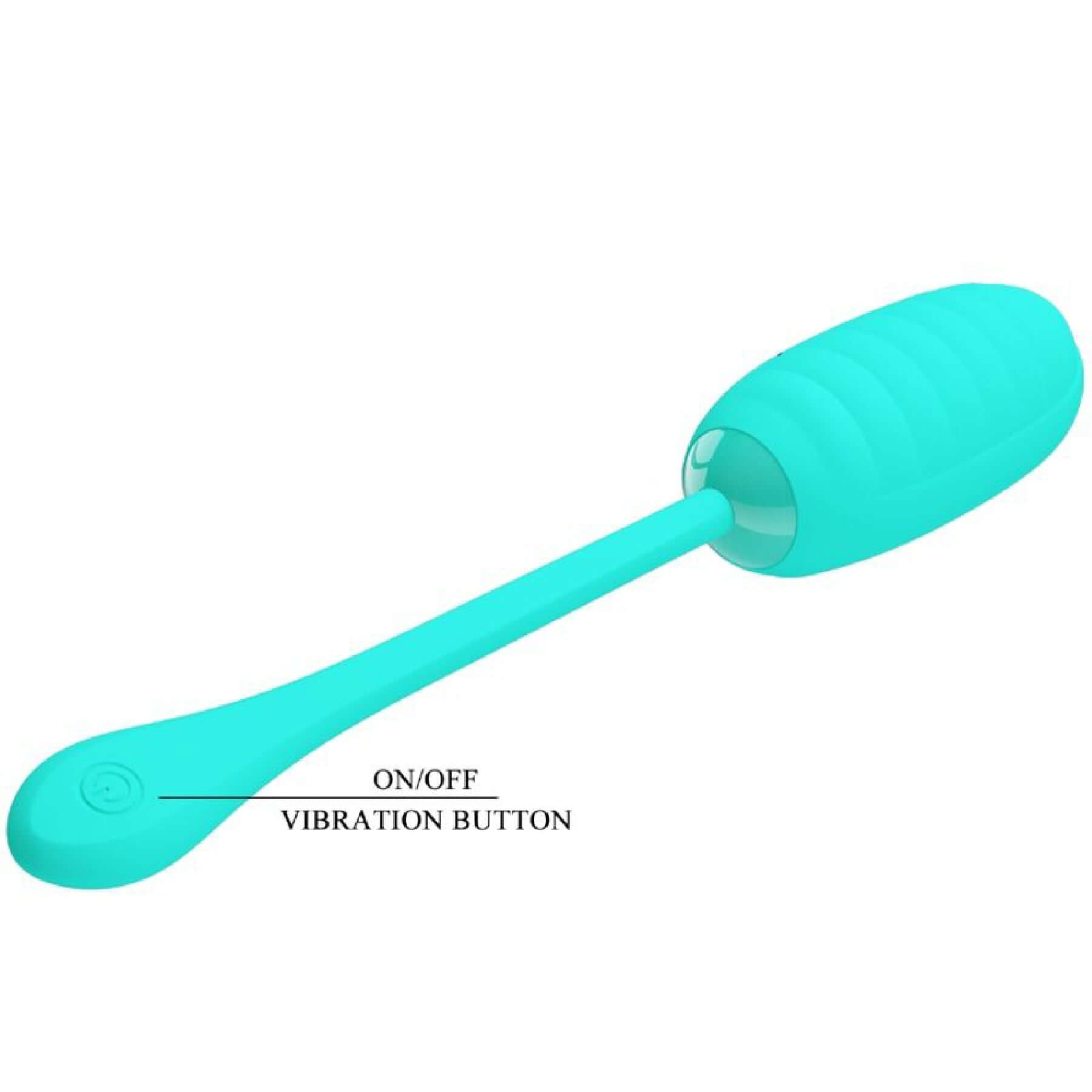 Kirk Rechargeable Vibrating Egg in Turquoise with On/Off Vibration Button for Precise Stimulation and Discreet Pleasure