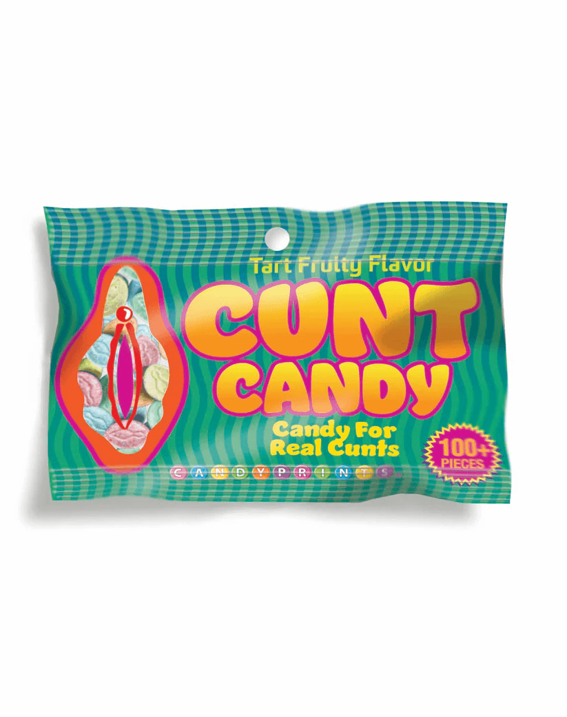 Cunt Candy 3 Oz Bag Tart Fruity with 100 fruity-shaped candies for adult-themed celebrations.