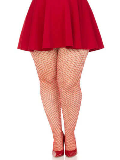 Industrial Net Pantyhose 1x 2x Red-0