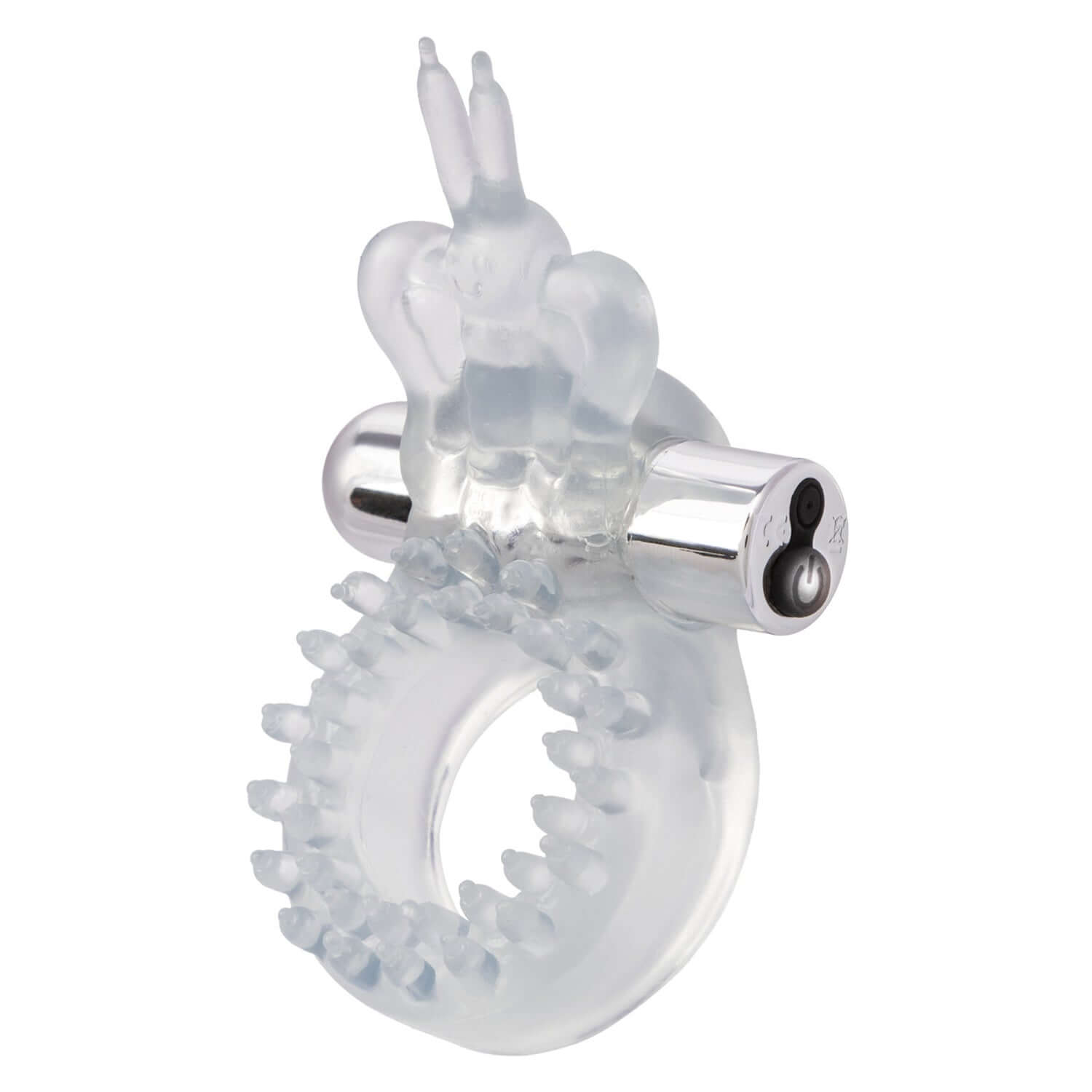 Wireless Butterfly Ring Rechargeable Clear, a waterproof vibrating erection enhancer for couples.