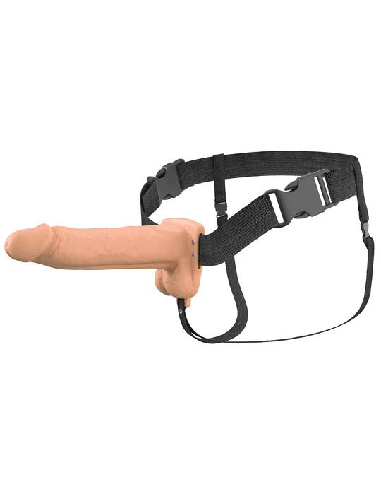 Fantasy X-Tensions Elite 8" Vibrating Hollow Silicone Strap-on - Light-1