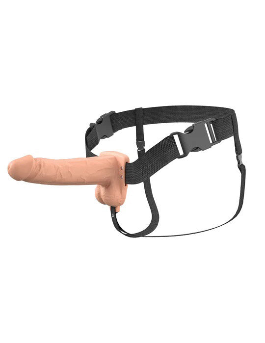 Fantasy X-Tensions Elite 7" Vibrating Hollow Silicone Strap-on - Light-1