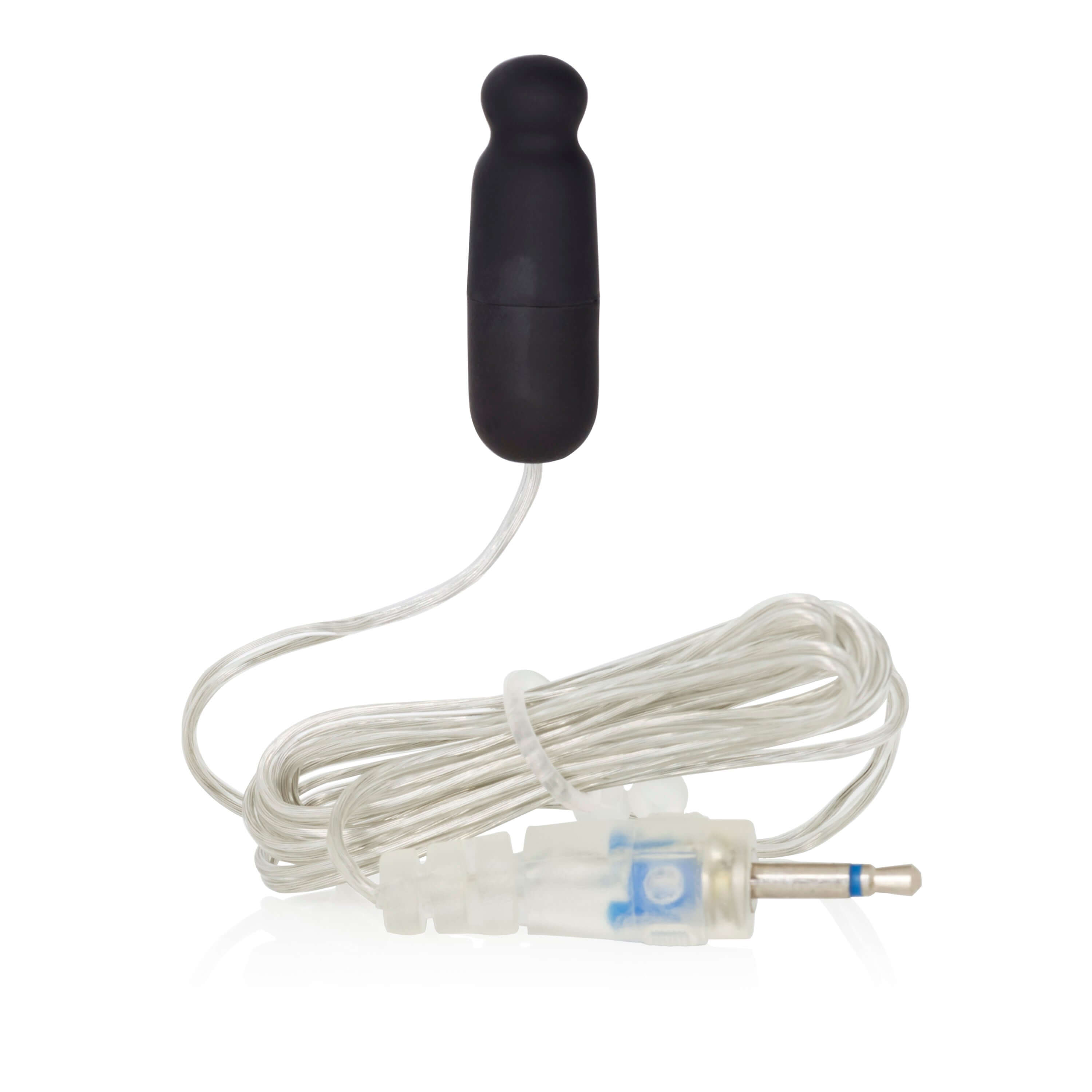 Sterling Collection Micro Velvet-Cote Bullet Vibrator with a sleek design and connecting wire for easy use.