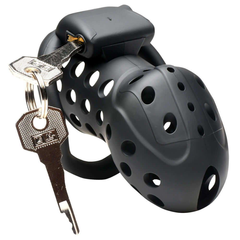 Lock Down Chastity Cage - Black-0